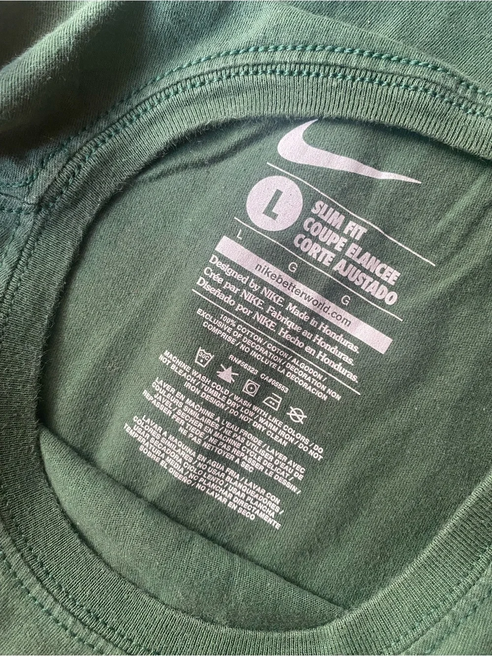 Nike Green Short-Sleeve Graphic Tee with Black Text